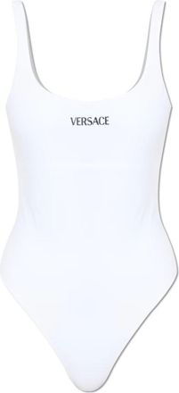 Versace Badpak uit &eacute;&eacute;n stuk - Dames - Badpakken - Wit - L - Polyester - Badmode
