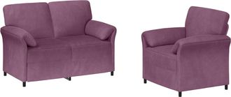 vidaXL Juego De Sof&aacute; 2 Uds. Morado Terciopelo Vidaxl