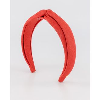 Alexandre de Paris Saharienne Linen Headband in Blood Orange at Nordstrom