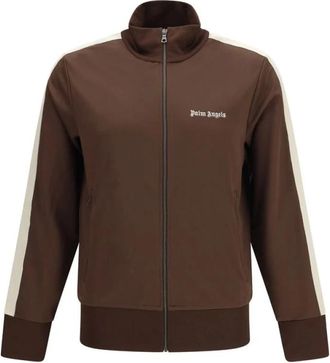 Palm Angels Classic Logo Track Jacket - Heren - Vesten met rits - Bruin - M - Polyester - Hoodies & sweatvesten