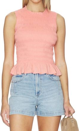 Pistola Denim Phoebe Smocked Tank Top In Coral Rose