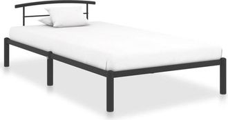 vidaXL Giroletto Nero in Metallo 100x200 cm - Vidaxl