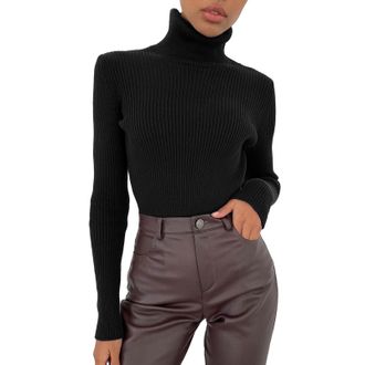 Generic Cashmere Jumpers Ladies Women Soft Sweater Slim Fit Lightweight Long Sleeve Turtleneck Tops Undershirt Sexy Knitted Warm Fitted Fashion Pullover Sweat