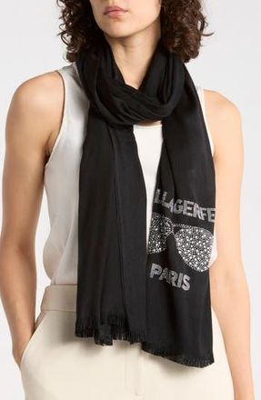 Karl Lagerfeld Krystal Sunglasses Pashmina in Black at Nordstrom Rack