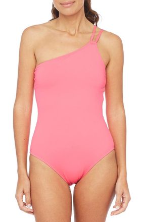 La Blanca Island Swimsuits Womens Pink Stretch One-Shoulder One-Piece JZZ479
