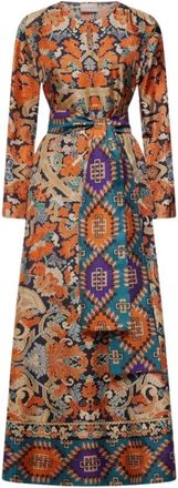 Pierre-Louis Mascia Aloe Silk Dress - Dames - Maxi kleedjes - Veelkleurig - L - Kleedjes