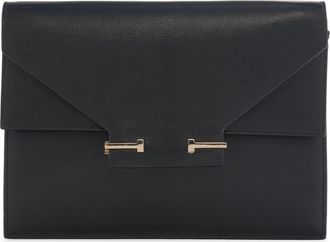 Tom Ford Double T Leather Shoulder Bag in Black at Nordstrom