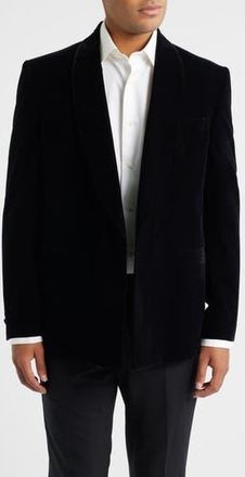 Jack Victor Ellis Double Breasted Black Super 130s Wool Blend Velvet Dinner Jacket at Nordstrom Rack, Size 40 Regular