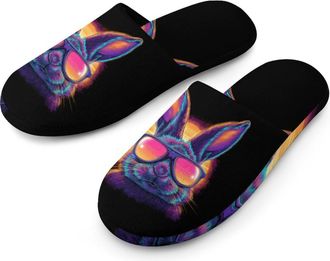 Generic Technology Bunny Vintage Rabbits Mens House Slippers Slip Indoor Slipper On Shoes Warm Outdoor