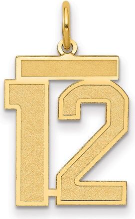 Diamond2Deal 14k Yellow Gold Medium Satin Number Charm Pendant