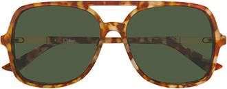 Chlo&eacute; Aviator Zonnebril - Dames - Zonnebrillen - Bruin - 57 MM - Accessoires