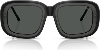 Diesel 52mm Square Sunglasses in Black Transparent Grey /Grey at Nordstrom