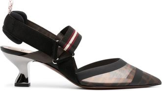 Fendi Brown Colibri Sling back Pumps