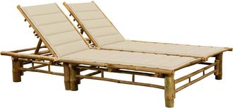 vidaXL Tumbona Con Cojines Para 2 Personas Bamb&uacute; Vidaxl