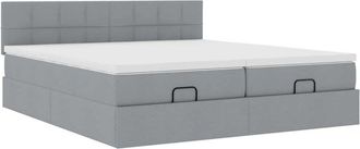 vidaXL Estructura De Cama Otomana Colchones Tela Gris Claro 180x200cm Vidaxl