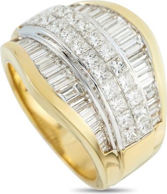 Luxury Bazaar 18K Yellow 3.50ct Gold Diamond Multi-Row Ring MF24-011626