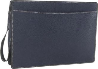Celine Pre-owned Leather Vintage Clutch - Dames - Vintage Clutch - Blauw - ONE Size - Leer - Vintage