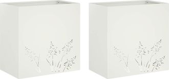 vidaXL Macetero De Jard&iacute;n 2 Uds. Blanco 50 X 30 X 49 Cm Vidaxl