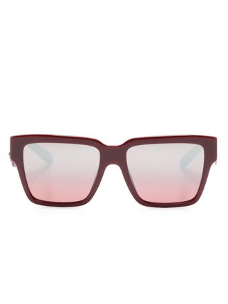 Dolce & Gabbana Eyewear logo-plaque rectangle-frame sunglasses - women - Acetate - 55 - Red