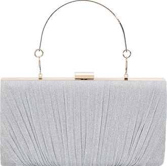 MR Clutch Purses for Women Silver Purse for Women Dressy Pleated Wedding Clutch Evening Handbags Cocktail Party Prom Purse