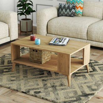 Dmora Mesa De Centro Lozio, Un Compartimento, 41.6x90x54h Cm Roble Marr&oacute;n