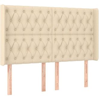 vidaXL Cabecero Con Led De Tela Color Crema 147x16x118/128 Cm Vidaxl