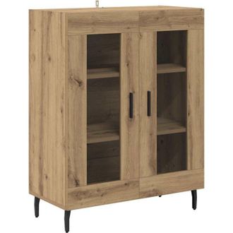 vidaXL Vitrina Roble Artesanal 69,5 X 34 X 90 Cm Madera Contrachapada Vidaxl