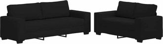 vidaXL Vidaxl - Juego De Sof&aacute;s Con Cojines 2 Piezas Tela Negro