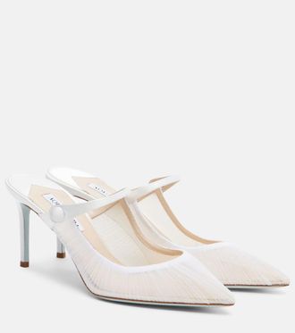 Aquazzura Voile 75 satin-trimmed tulle mules