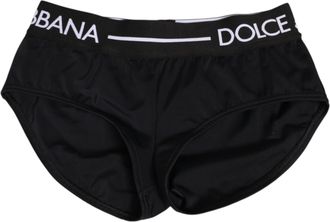 Dolce & Gabbana Black Nylon Logo Waistband Shorts Womens Underwear