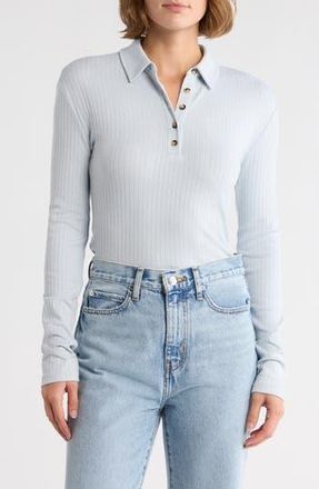 Rag & Bone The Knit Rib Polo in Light Blue at Nordstrom Rack, Size Xx-Small