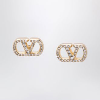 Valentino Garavani Gold-tone VLogo Signature earrings with Swarovski crystals