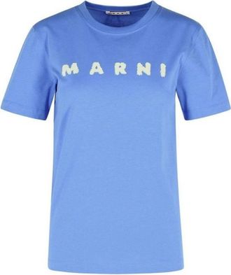 Marni Scribbled Logo Jersey T-Shirt, Brand Size 40 ( US Size 8 )