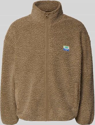 American Vintage American Vintage Regular Fit Jacke mit Logo-Patch in Stein, Gr&ouml;&szlig;e M/L