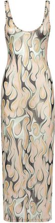 Philipp Plein Tulle Tank Top Lange Jurk Flame - Dames - Casual kleedjes - Veelkleurig - XS - Polyester - Kleedjes