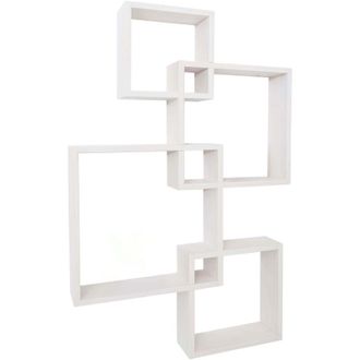 Hhg Estanter&iacute;a De Pared Hhg-711, Estanter&iacute;a Flotante, Decoraci&oacute;n De Pared, Estanter&iacute;a Colgante, Estanter&iacute;a C&uacute;bica, Estanter&iacute;a De Dise&ntilde;o, 4 Estantes Mvg, N