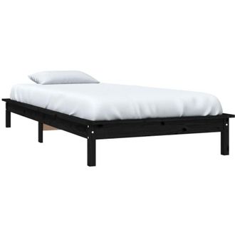 vidaXL 820535 Bed Frame without Mattress Black 100x200 cm Solid Wood Vidaxl