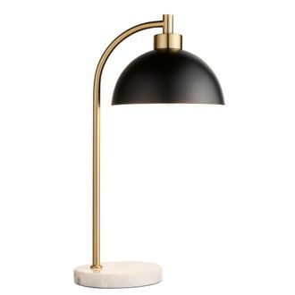 Netlighting Buchanan Table Lamp Matt Black Antique Brass Plate Grey Marble 1x E27