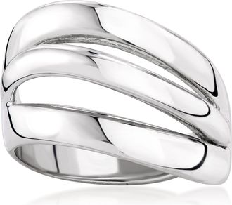 Ross-Simons Italian Sterling Silver 3-Row Wave Ring