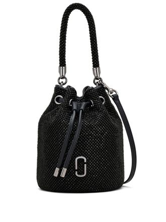 Marc Jacobs The Rhinestone kleine bucket-tas met stras - Zwart