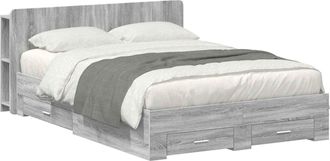 vidaXL Estructura De Cama Con Almacenamiento Sonoma Gris 140 X 200 Cm Vidaxl