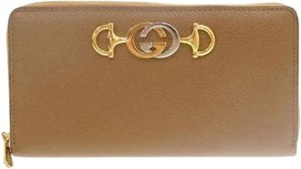 Gucci Pre-owned Wallets, female, Brown, Size: ONE SIZE Pre-owned Leather Wallet