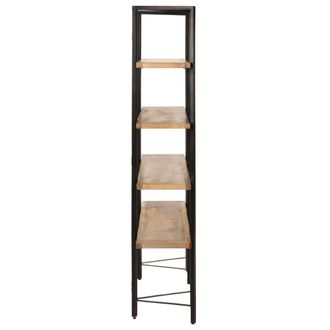 Berkfield Home Beautiful 4-Tier Bookcase 160x35x160 cm Solid Mango Wood in Brown | Size: 160 x 35 x 160 cm