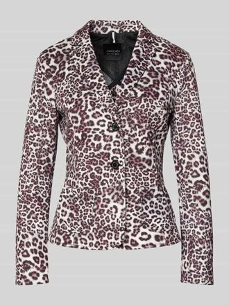 Marc Cain Slim Fit Blazer mit Allover-Animal-Print in Sand, Gr&ouml;&szlig;e 34
