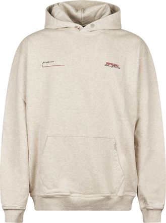 Represent Relaxed Fit Textured Cotton Hoodie with Contrasting Text