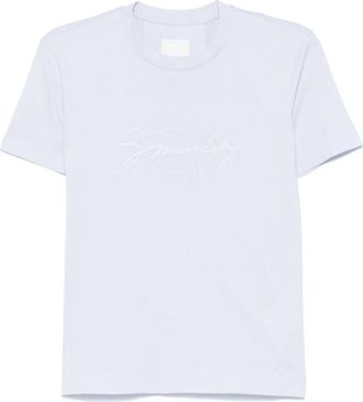 Givenchy T-shirt van katoen met geborduurd logo - Dames - T-shirts - Blauw - XS - Katoen - Tops