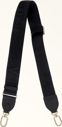 Furla Fiona Tracolla Nero Nero Nastro Logato Donna