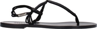 Isabel Marant Black Leather Flip-Flop Womens Sandals