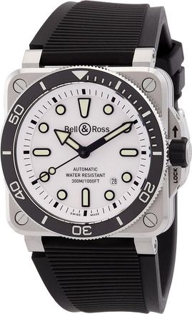 Bell & Ross Pre-owned Bell and Ross BR-03 Diver Automatic White Dial Mens Watch BR03A-D-WH-ST/SRB