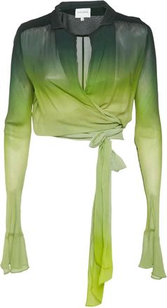 Rag & Bone Cypress ombré crêpe blouse - Groen